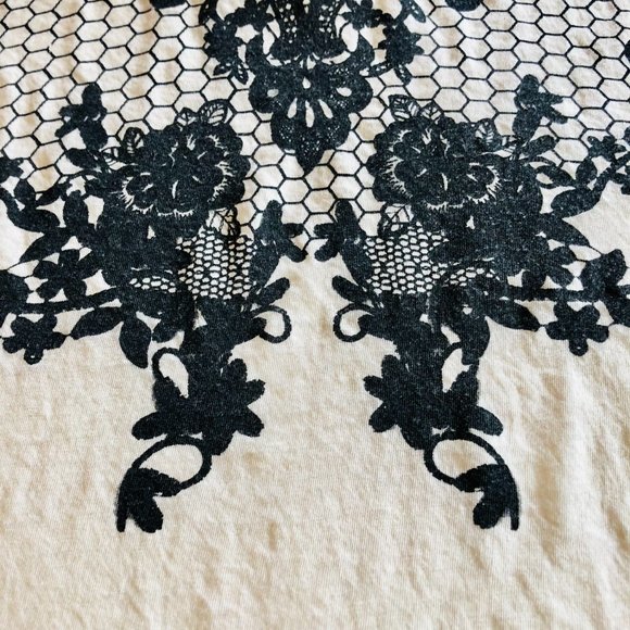 Eye-Catching Floral/Mesh Print "Dreamweight" Cotton-Blend Vintage Tee Express XS - Picture 11 of 16
